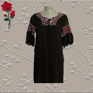 Black dress with embroidery